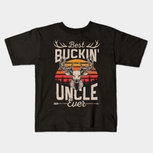 Retro Vintage Best Buckin' Uncle Hunting Gift For Hunter Kids T-Shirt